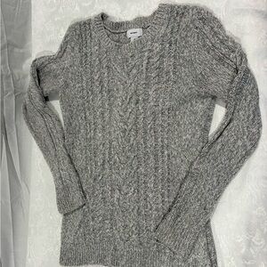 Old Navy Heathered Gray Cable Knit Sweater woman’s size medium